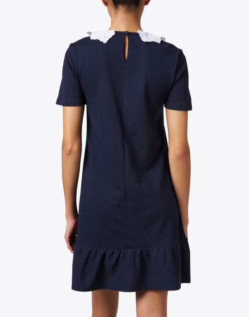 Back image - L.K. Bennett - Imogen Navy Embroidered Collar Dress