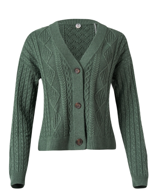 Product image - Margaret O'Leary - Killarney Green Cotton Cable Cardigan