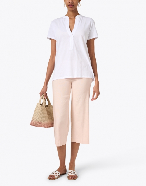 Look image - Avenue Montaigne - Alex Blush Pink Stretch Linen Pull On Pant