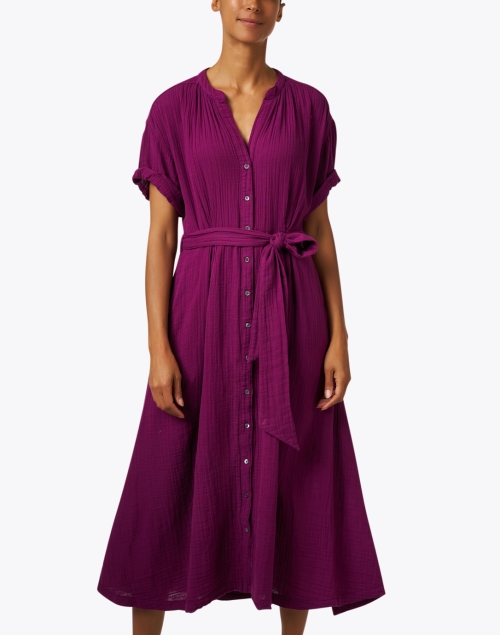 Front image - Xirena - Cate Purple Cotton Gauze Dress