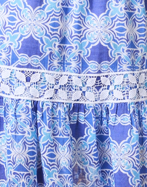 Fabric image - Temptation Positano - Blue Print Linen Maxi Dress