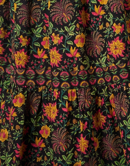 Fabric image - Ro's Garden - Diwali Black Multi Block Print Dress