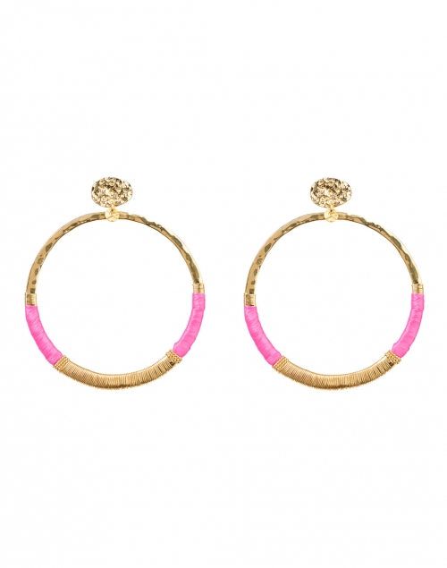 Gas Bijoux - Mini Macao Pink and Gold Hoop Earrings