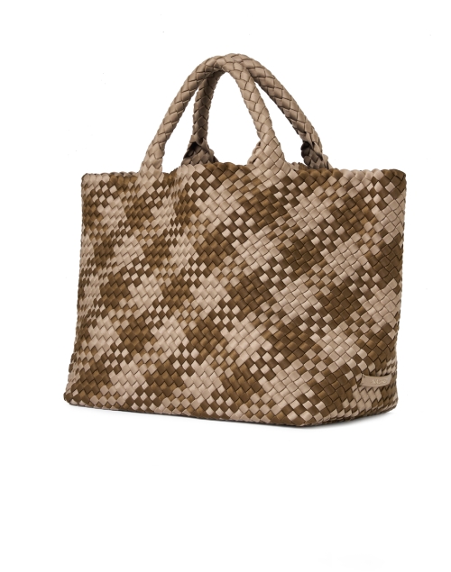 Front image - Naghedi - St. Barths Medium Brown Plaid Woven Handbag