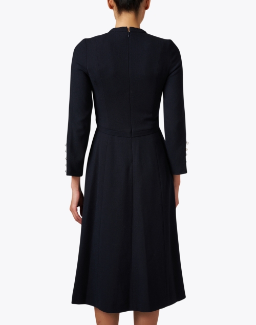 Back image - Jane - Oxley Navy Wool Crepe Dress