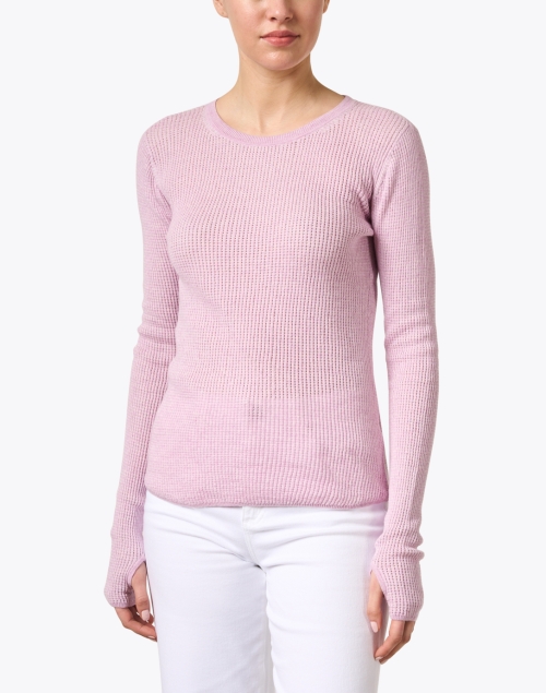Front image - Margaret O'Leary - Pink Waffle Cotton Top