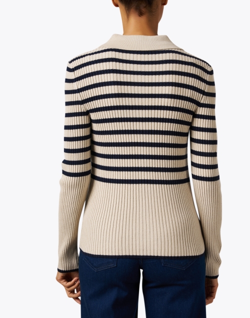 Back image - A.P.C. - Mallory Beige Striped Cardigan