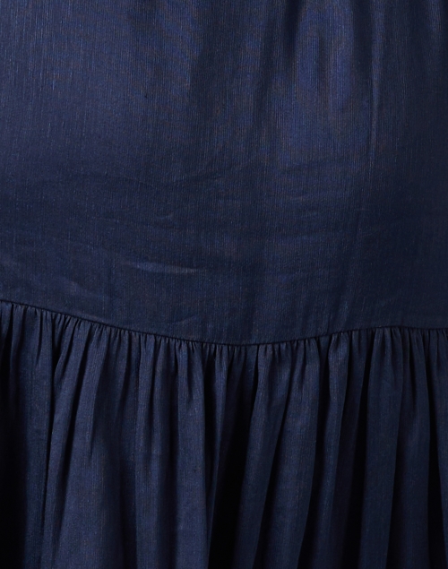 Fabric image - Christy Lynn - Raya Navy Organza Embroidered Shirt Dress