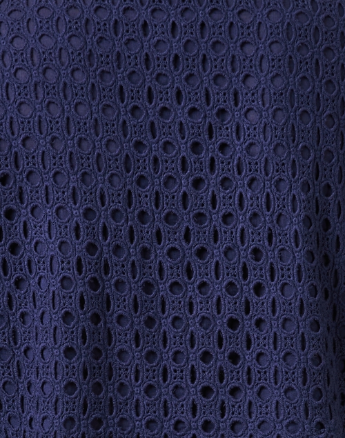 Fabric image - Jude Connally - Gloria Navy Eyelet Cotton Shirt Dress