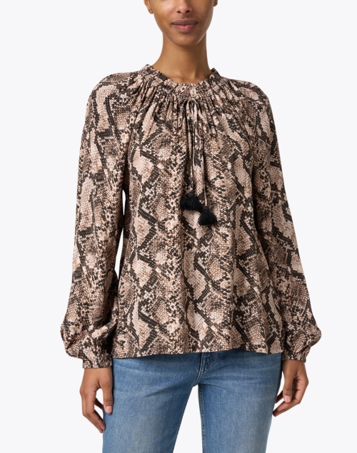 Front image - Figue - Lilah Python Print Top