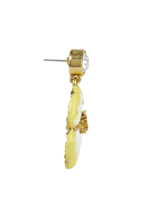 Back image - Oscar de la Renta - Yellow Flower Drop Earrings