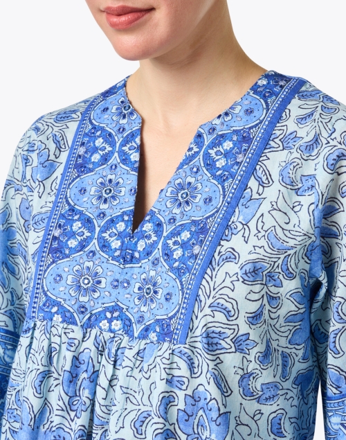 Extra_1 image - Bella Tu - Blue Print Cotton Tunic Top