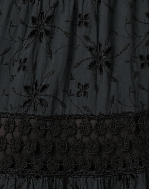 Fabric image - Temptation Positano - Black Embroidered Cotton Eyelet Dress