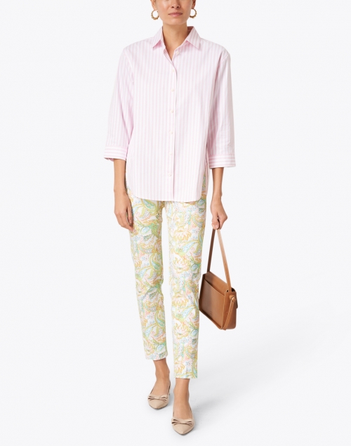 Halsey Pink and White Stripe Stretch Cotton Shirt