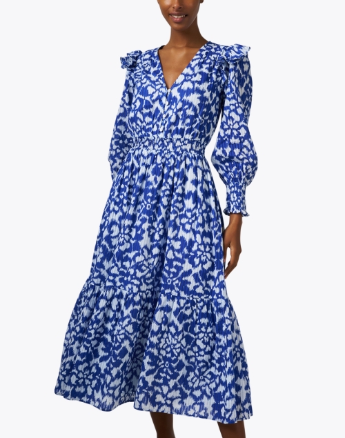 Front image - Banjanan - Pearl Blue Ikat Cotton Dress