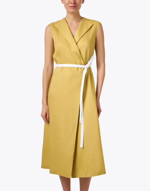 Front image - Fabiana Filippi - Green Linen Wrap Dress