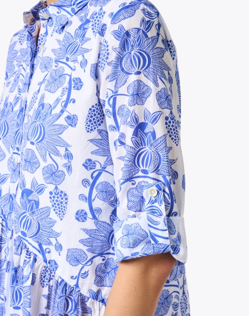 Extra_1 image - Ro's Garden - Deauville Blue and White Printed Shirt Dress
