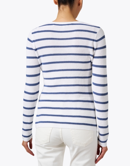 Back image - Kinross - White and Blue Striped Thermal Shirt