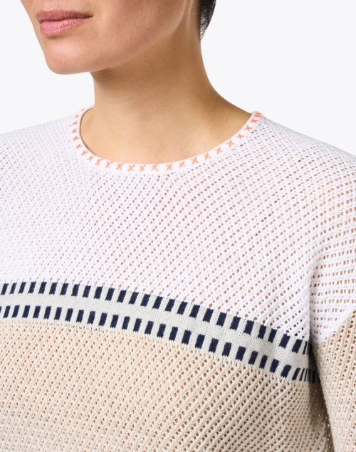 Extra_1 image - Lisa Todd - White and Beige Cotton Sweater