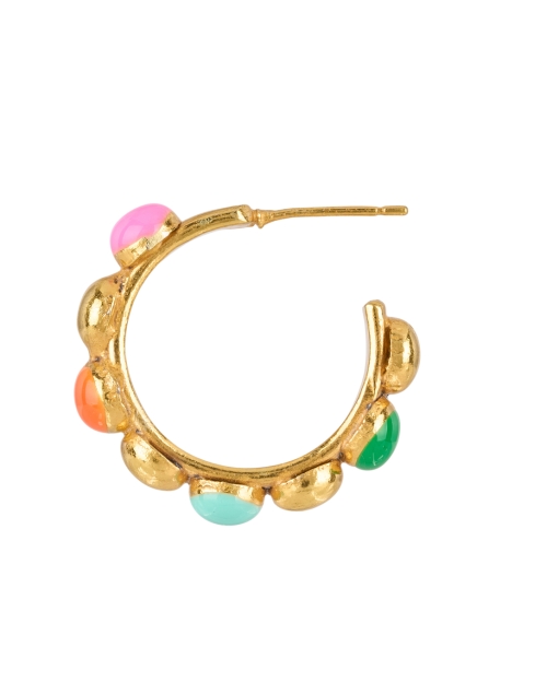 Fabric image - Sylvia Toledano - Mini Creole Gold and Multi Enamel Hoop Earrings