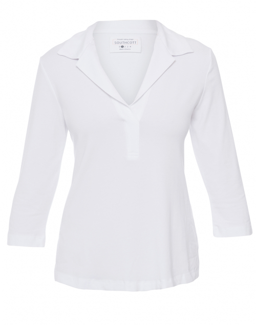 Product image - Southcott - White Henley Bamboo-Cotton Top