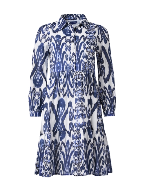 Product image - Ro's Garden - Romy Blue and White Ikat Shirt Dress