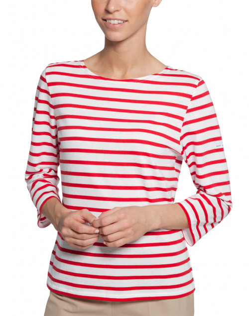 Saint James - Galathee White and Red Striped Shirt