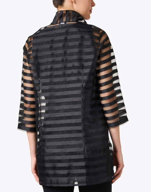 Back image - Connie Roberson - Rita Black Striped Silk Jacket