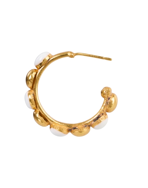 Back image - Sylvia Toledano - Mini Gold and White Hoop Earrings
