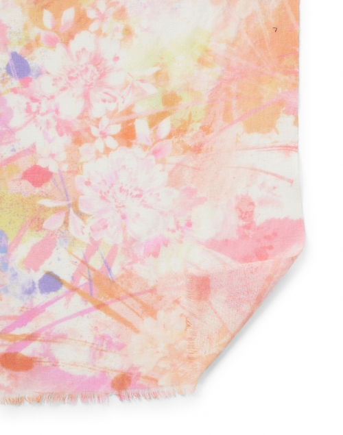 Kinross - Pink Floral Print Silk Cashmere Scarf