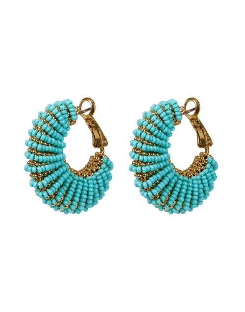 Product image - Gas Bijoux - Aizzia Turquoise Beaded Hoop Earrings