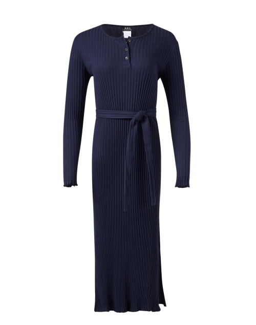 Product image - A.P.C. - Sandy Navy Ribbed Jersey Dress