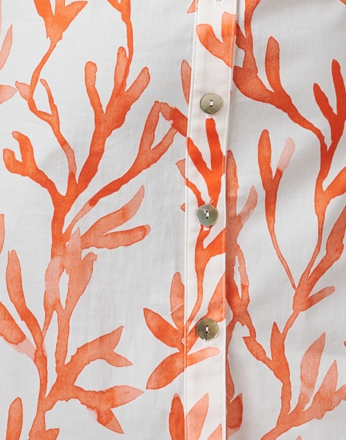 Fabric image - Finley - Swing Coral and White Print Cotton Shirt Dress