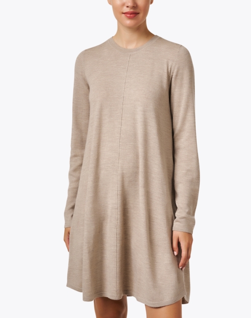 Front image - Repeat Cashmere - Beige Merino Wool Dress