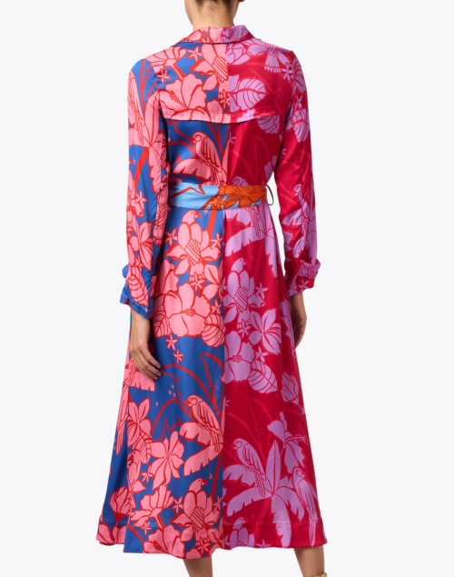 Back image - Farm Rio - Multi Floral Print Shirt Dress