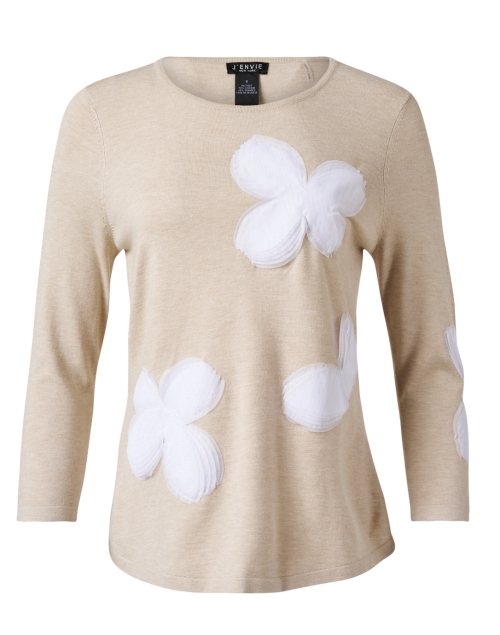 Product image - J'Envie - Beige Floral Knit Top