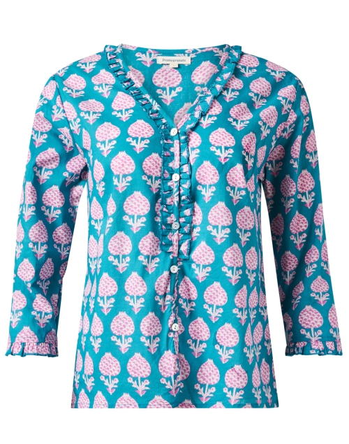 Product image - Pomegranate - Teal Floral Print Blouse