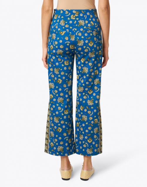 Back image - Veronica Beard - Dova Blue Paisley Print Stretch Cotton Pant