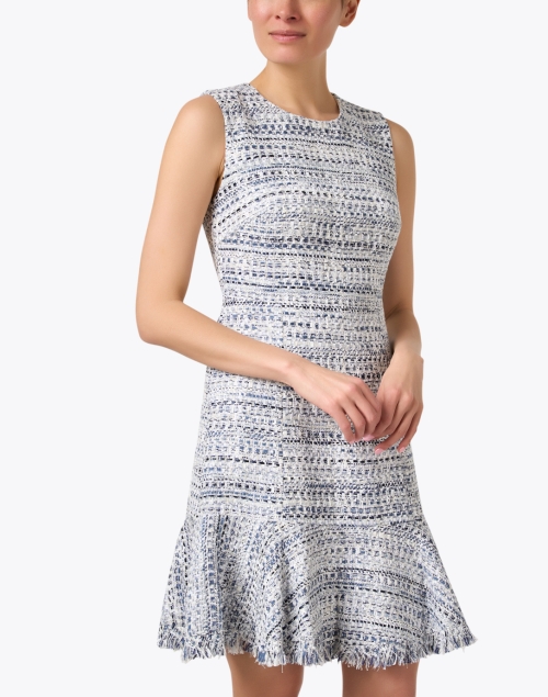 Front image - Kobi Halperin - Reed Blue Tweed Dress