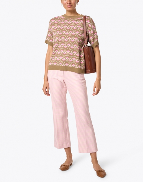 Libro Pink and Yellow Houndstooth Pant