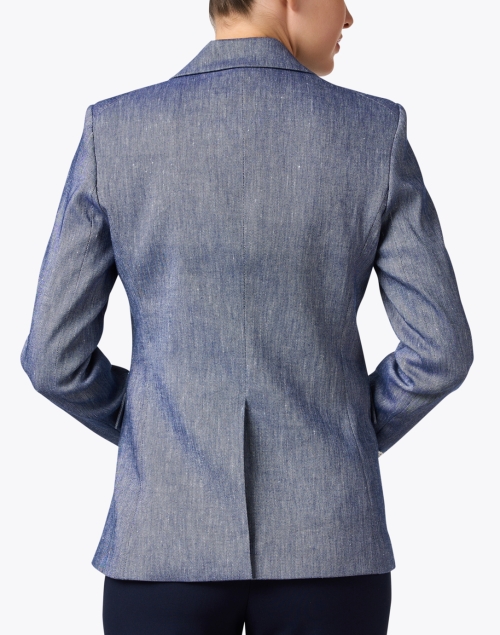 Back image - Veronica Beard - Miller Blue Linen Dickey Jacket