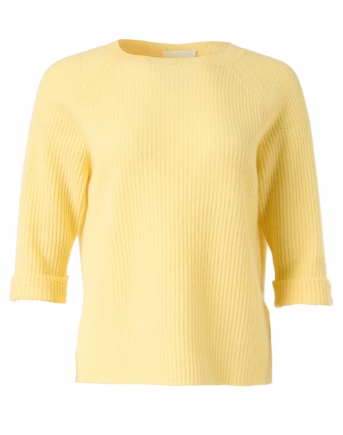 Allude Yellow Ribbed Cashmere Sweater