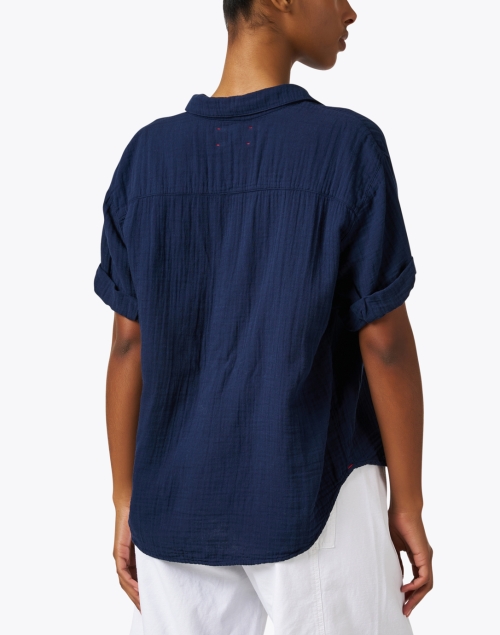 Back image - Xirena - Cruz Navy Cotton Gauze Top
