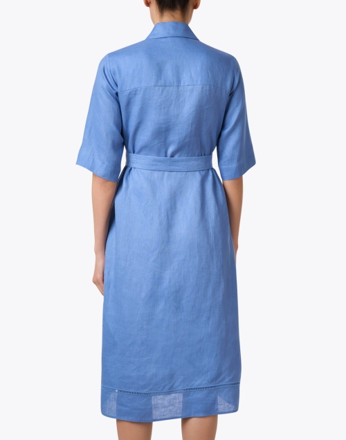 Back image - Max Mara Leisure - Nocino Blue Linen Shirt Dress