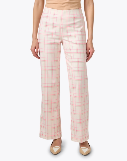Front image - Peace of Cloth - Jules Pink Plaid Knit Pull On Pant