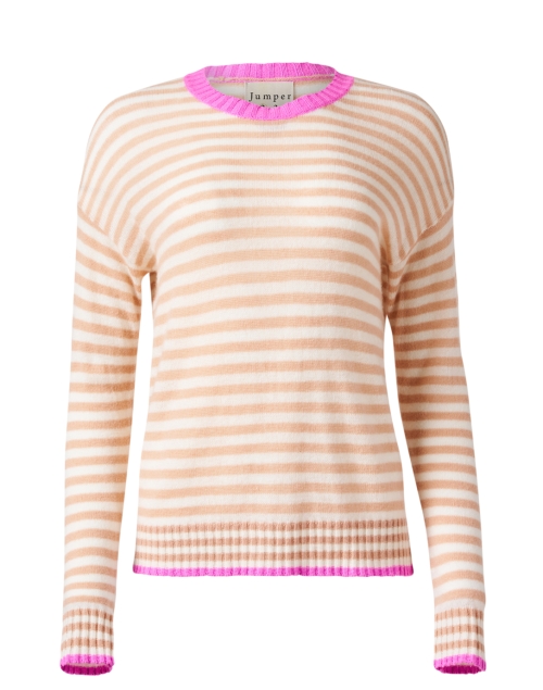 Product image - Jumper 1234 - Orange and Pink Striped Cashmere Sweater