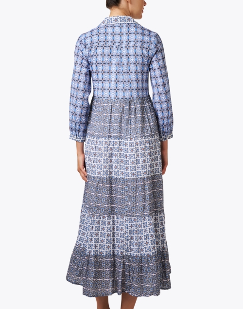 Back image - Ro's Garden - Jinette Blue Print Maxi Dress