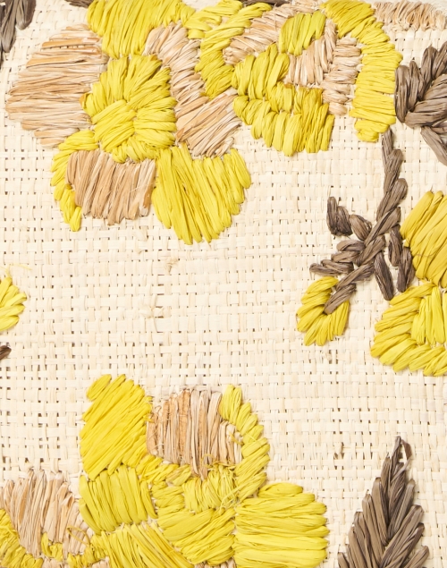 Fabric image - Kayu - Nara Yellow Embroidered Raffia Clutch
