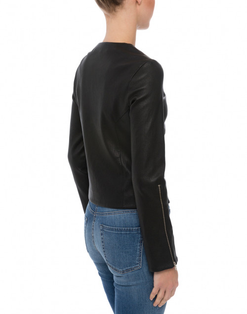 Back image - Susan Bender - Black Stretch Leather Jacket