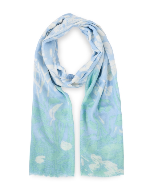 Product image - Kinross - Light Blue Multi Print Silk Cashmere Scarf